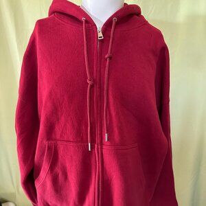 Pure Men's Red Hoodie Sweater Size XL Korea Cotton Poly